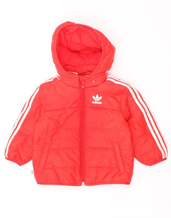Adidas Baby Boys Polstret hættejakke 9-12 måneder rød polyester
