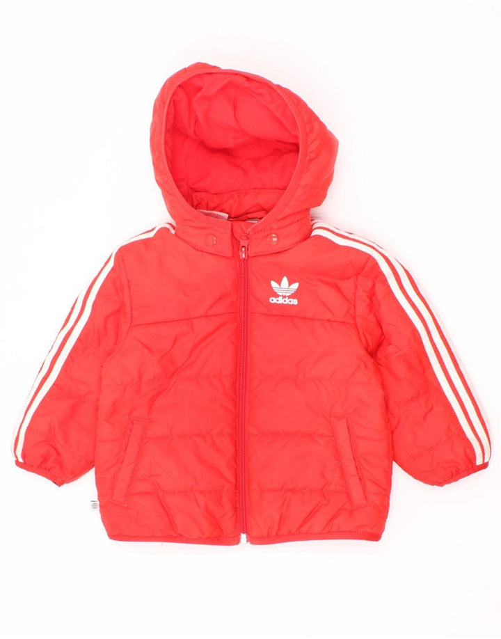 Adidas Baby Boys Polstret hættejakke 9-12 måneder rød polyester