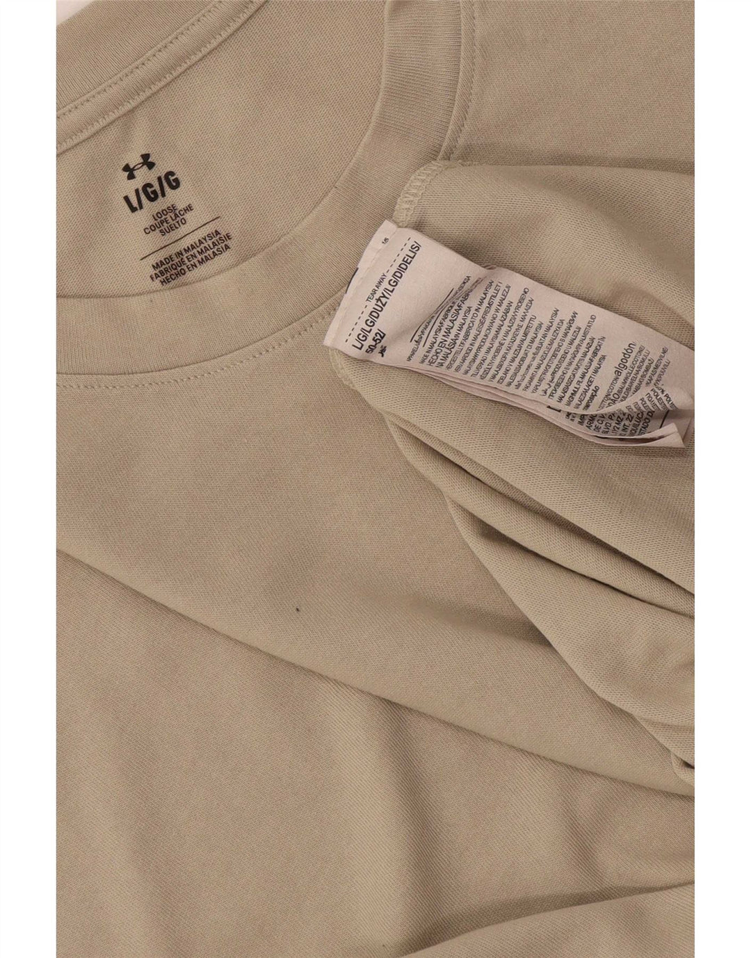 Under Armour Herre T-Shirt Top Stor Beige Bomuld