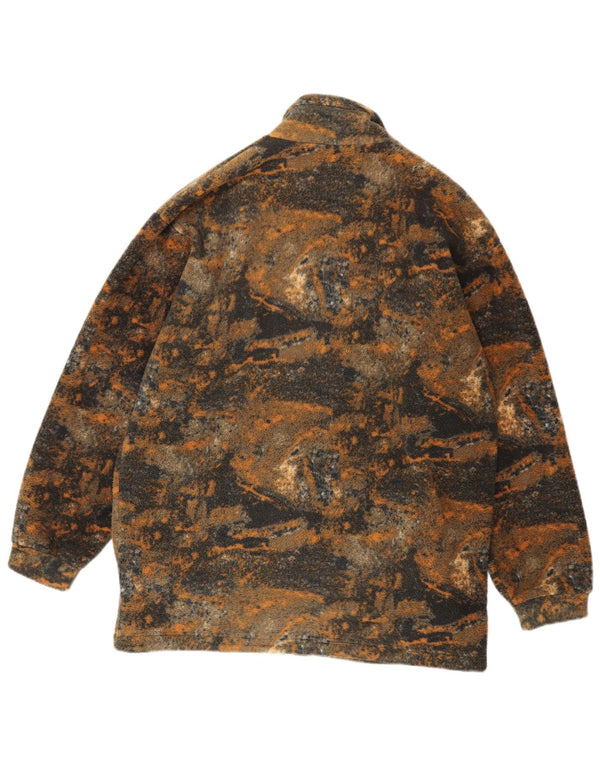 Vintage fleecejakke til mænd UK 40 Stor flerfarvet flækket polyester