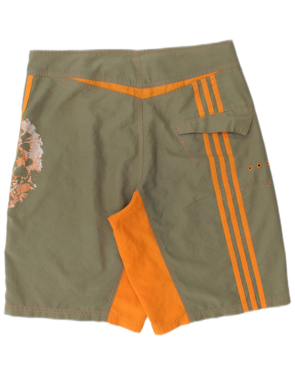 ADIDAS Badeshorts til mænd Small Khaki Floral Polyester