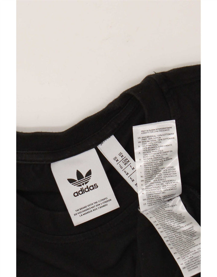 Adidas Herre grafisk T-shirt Top Medium Sort Bomuld