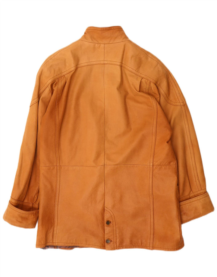 CRUSE Oversized læderfrakke til kvinder EU 38 Medium brunt læder