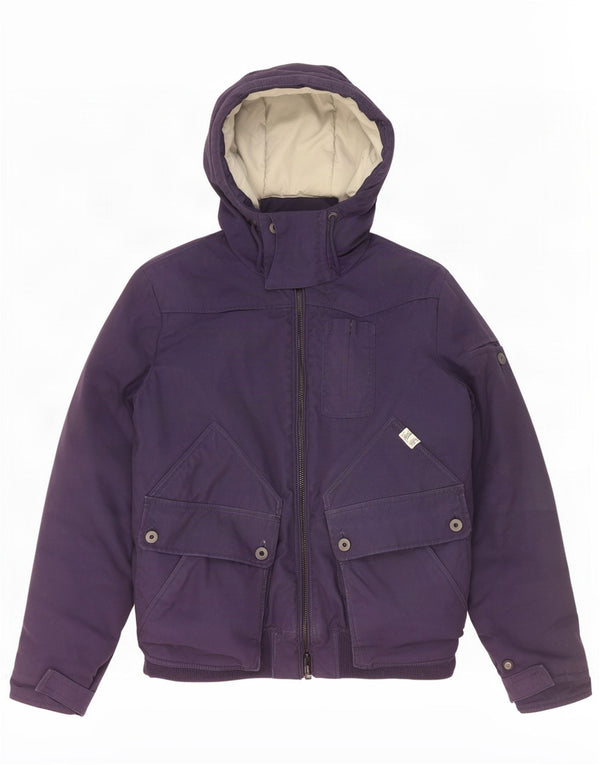 G-Star Herre Hooded Bomber Jacket UK 40 Large Navy Blue Polyester