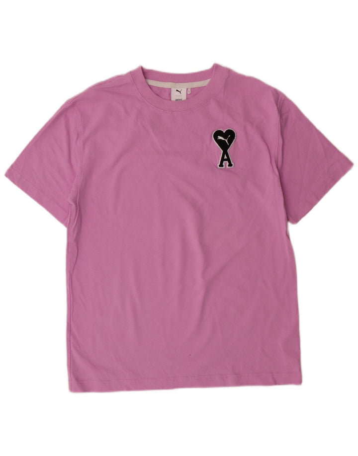 Puma Herre grafisk T-shirt Top Lille Pink Bomuld