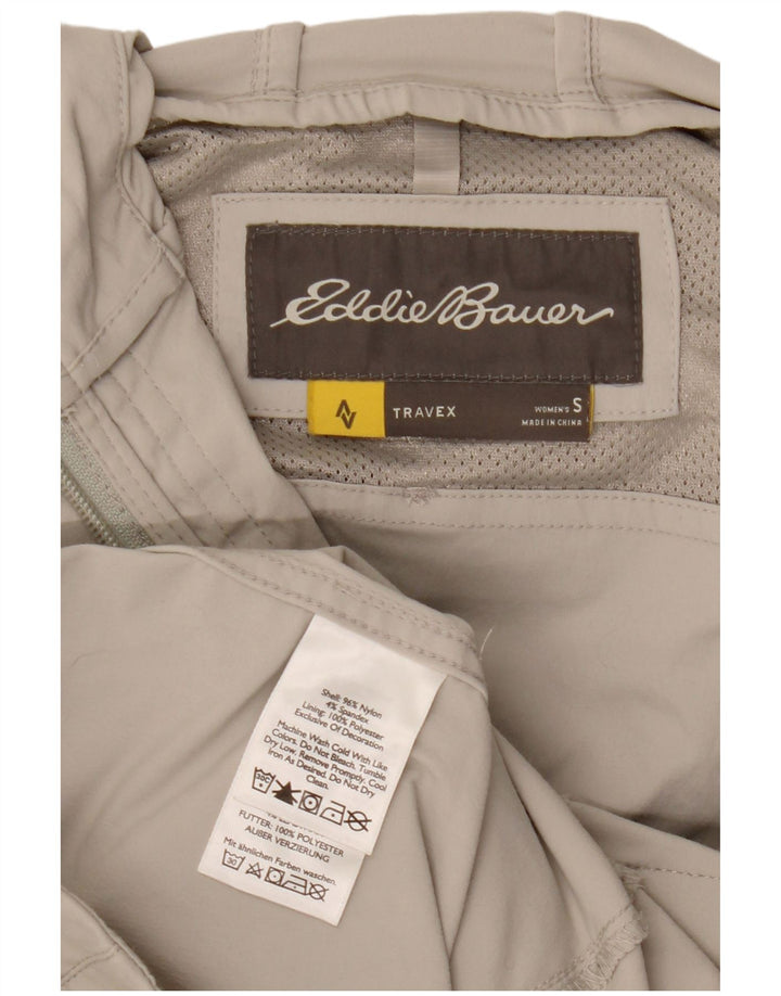 EDDIE BAUER Utility-jakke med hætte til kvinder UK 10 Small Beige Nylon