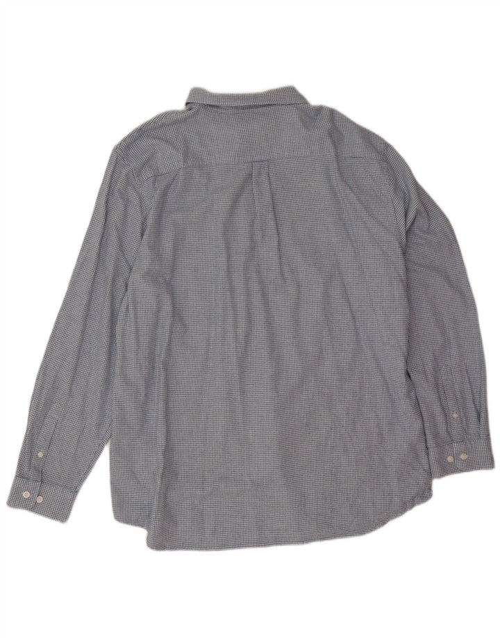 Marks & Spencer Herre Flanellskjorte 2XL Blå Houndstooth Bomuld