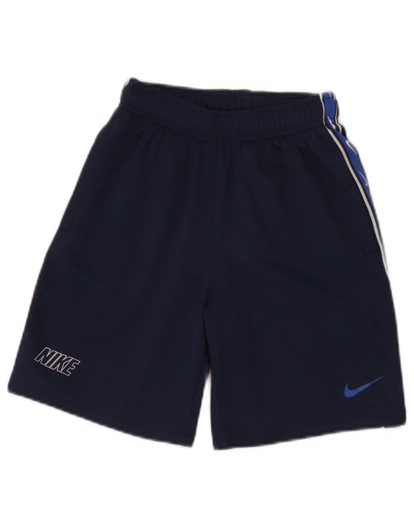 Nike Dri Fit Sportsshorts til drenge 10-11 år Medium Navy Blue Colourblock