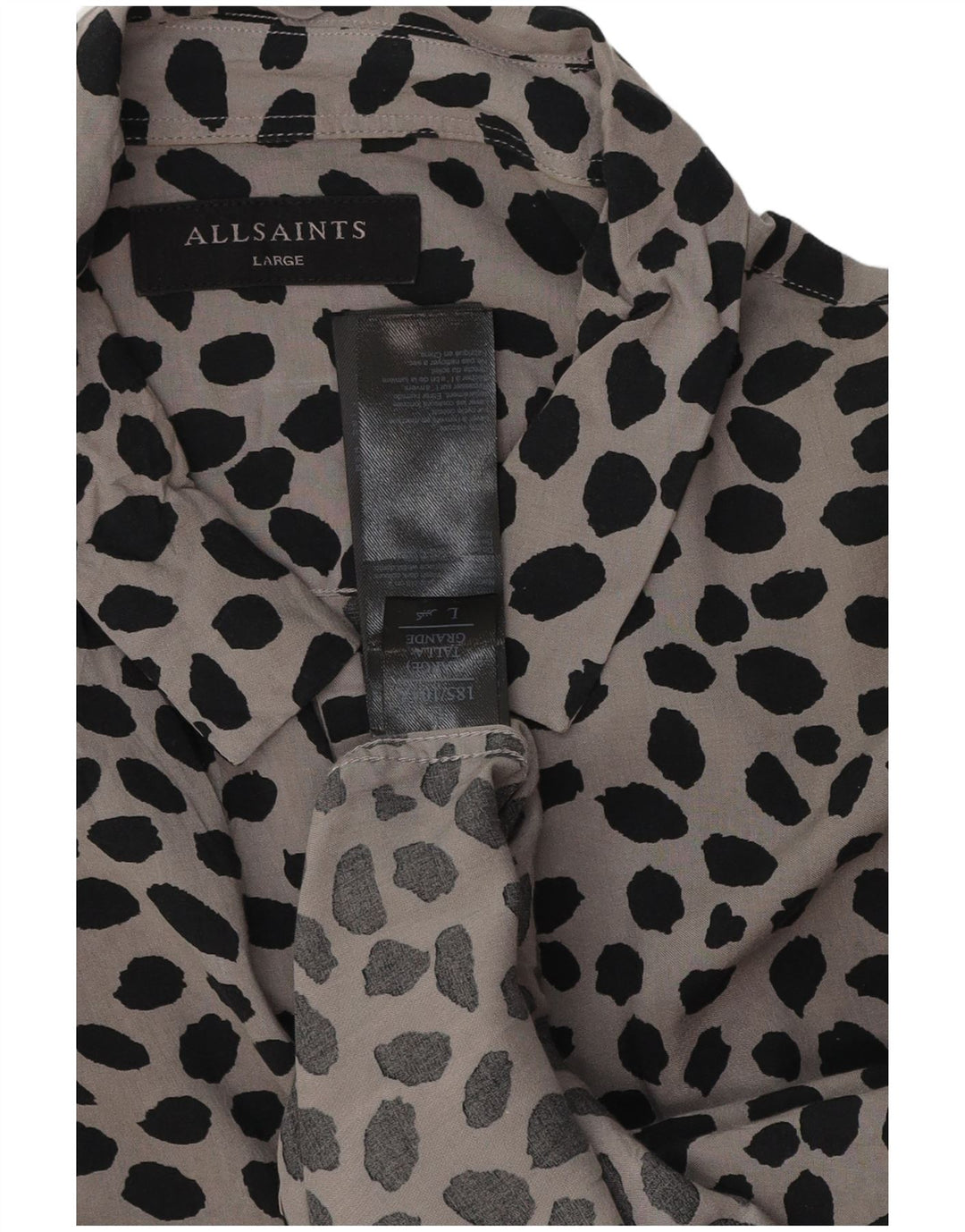 All Saints Herreskjorte Stor Grå Animal Print Viscose