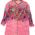 Le Bambole Dame abstrakt mønster Longline cardigan sweater IT 48 XL Pink
