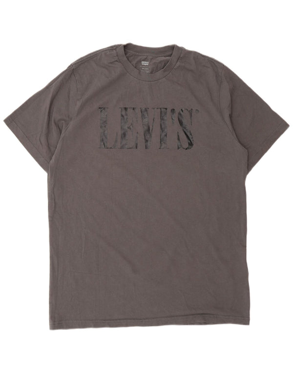 Levi's Herre afslappet grafisk T-shirt top mellemgrå bomuld