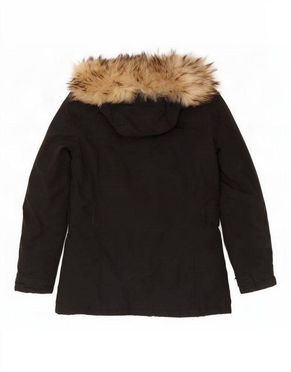 Woolrich Womens Hooded Padded Jacket UK 10 Small Black