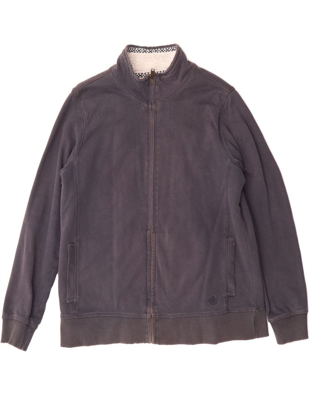 FAT FACE Womens Tracksuit Top Jacket UK 16 Large  Navy Blue Cotton Vintage Fat Face and Second-Hand Fat Face from Messina Hembry 
