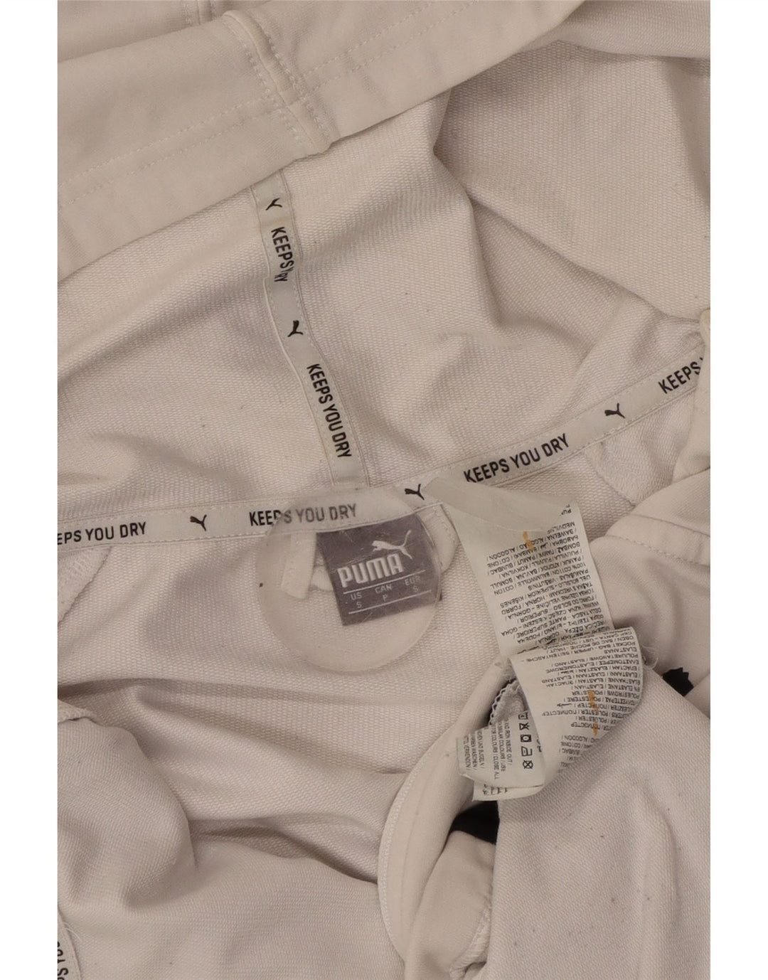 PUMA Grafisk hættetrøje til kvinder med lynlås UK 10 Small White Colourblock