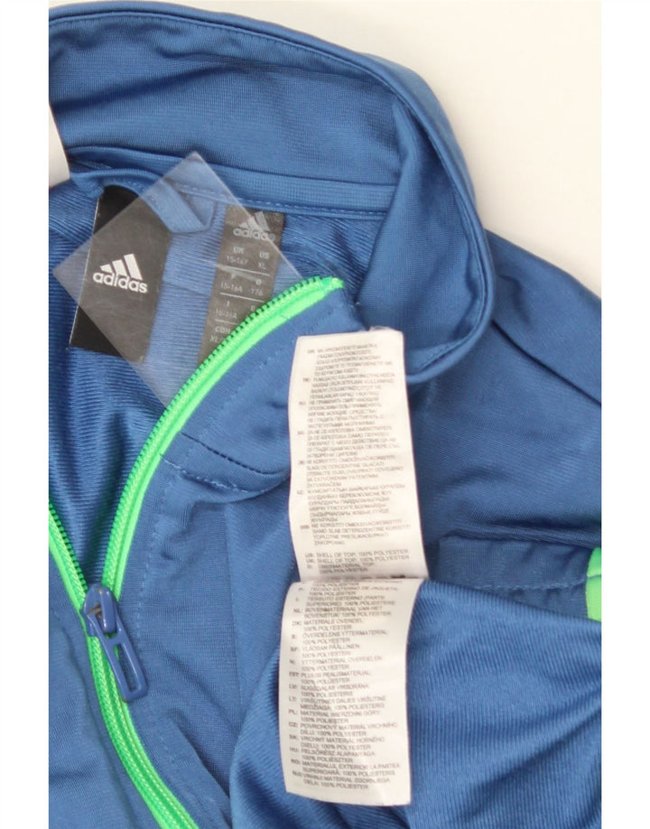 Adidas drenge grafisk træningsdragt topjakke 15-16 år Blue Colourblock