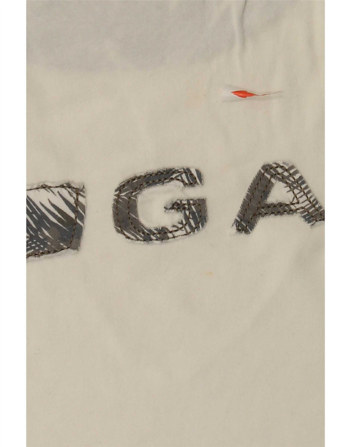 Gas Herre Grafisk T-Shirt Top Stor Hvid Bomuld