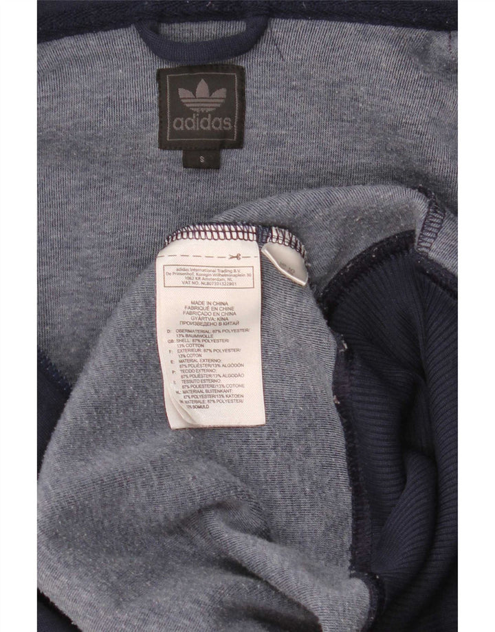 Adidas Herre grafisk hættetrøje med lynlås, lille marineblå polyester