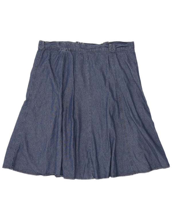 Marks & Spencer Dame Denim Nederdel UK 18 XL W38 Blå Bomuld