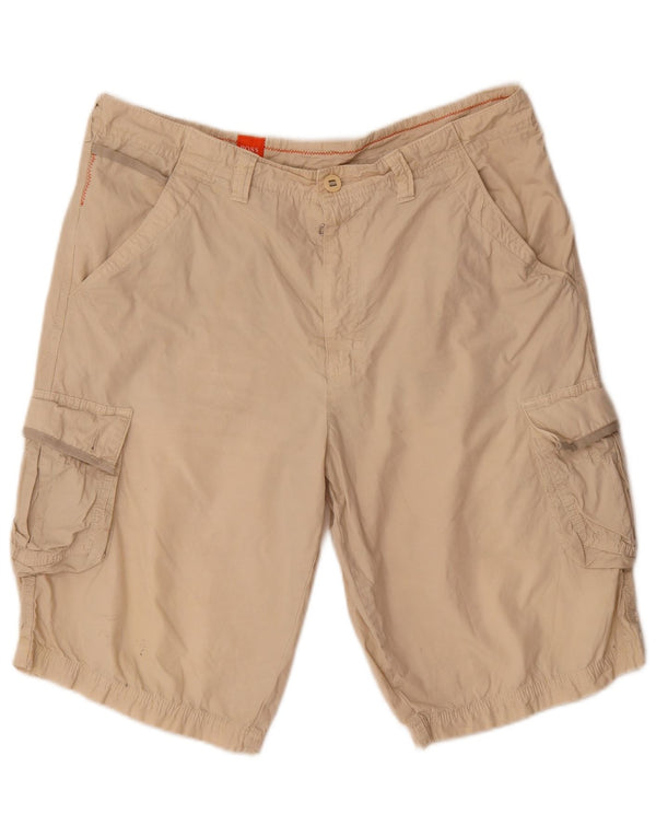 Hugo Boss Herre Cargo Shorts EU 52 XL W38 Beige Bomuld