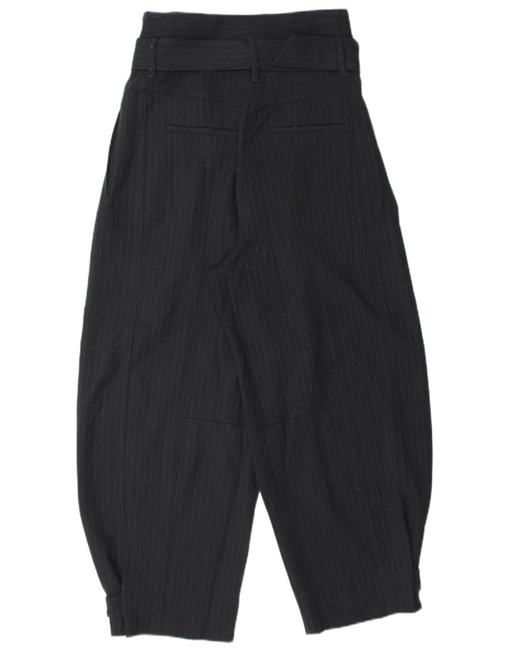 Zara Dame Harem Bukser Small W26 L25 Navy Blue Pinstripe Polyester