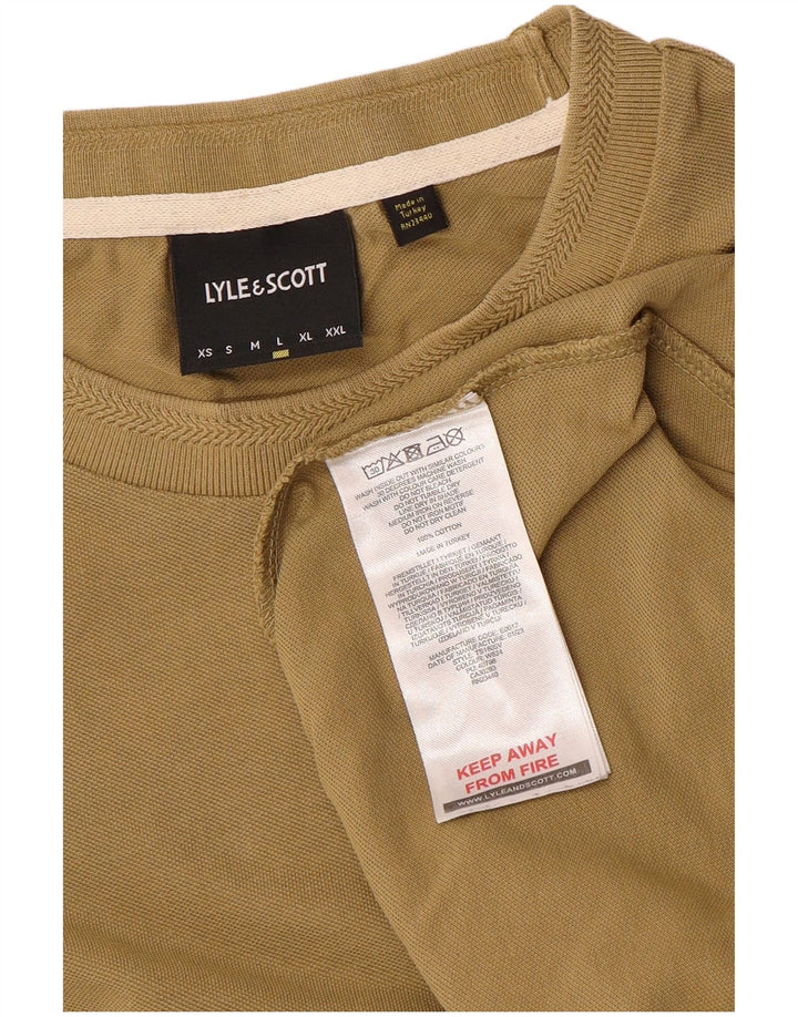 LYLE & SCOTT Herre T-Shirt Top Stor Khaki Bomuld