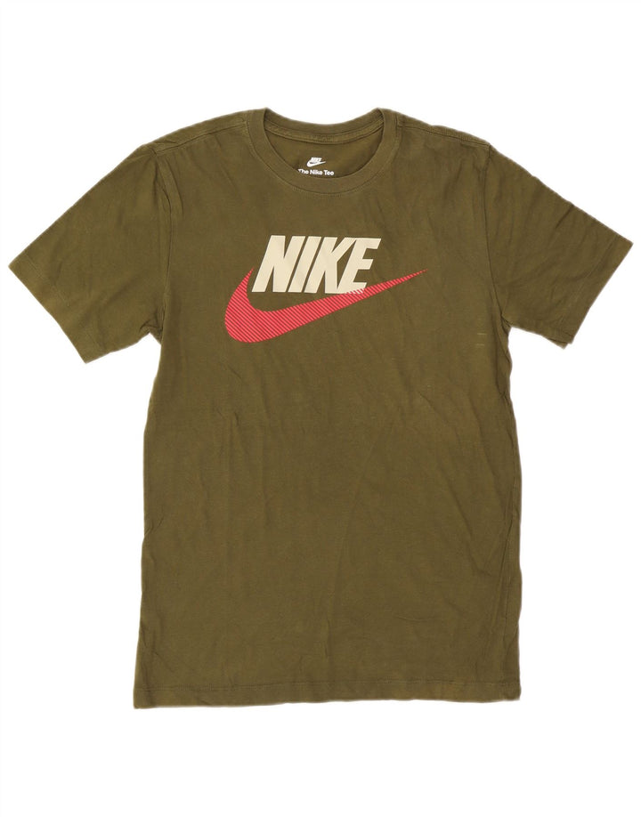 Nike Herre grafisk T-shirt Top Lille Khaki Bomuld