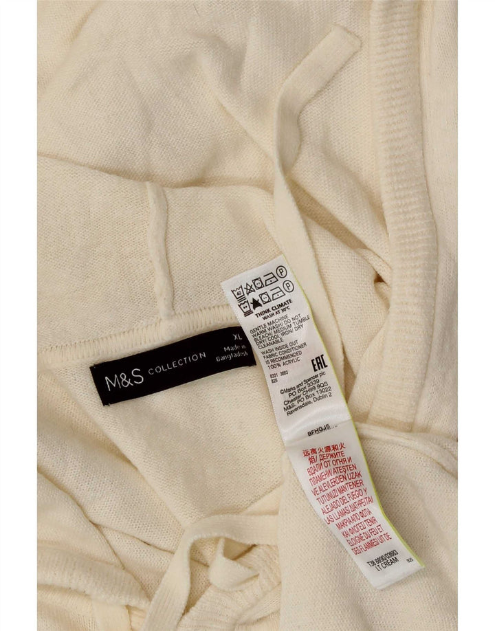 Marks & Spencer Dame-hættetrøje oversize sweater UK 18 XL Beige