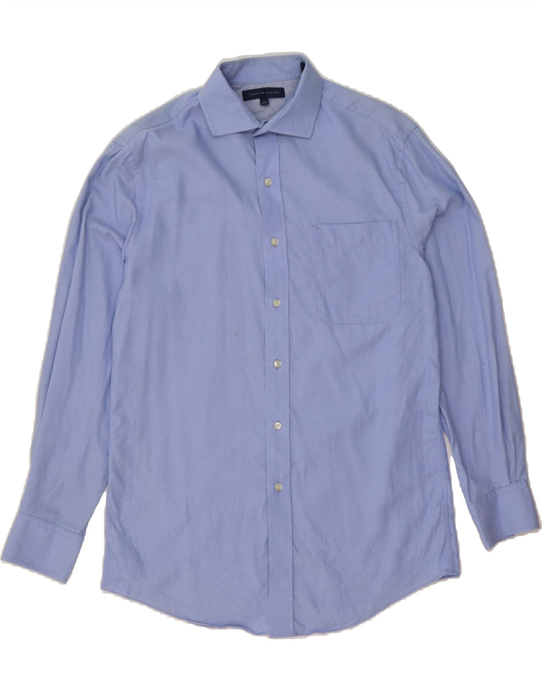 TOMMY HILFIGER Mens Shirt Size 15 32/33 Medium Blue Cotton Vintage Tommy Hilfiger and Second-Hand Tommy Hilfiger from Messina Hembry 