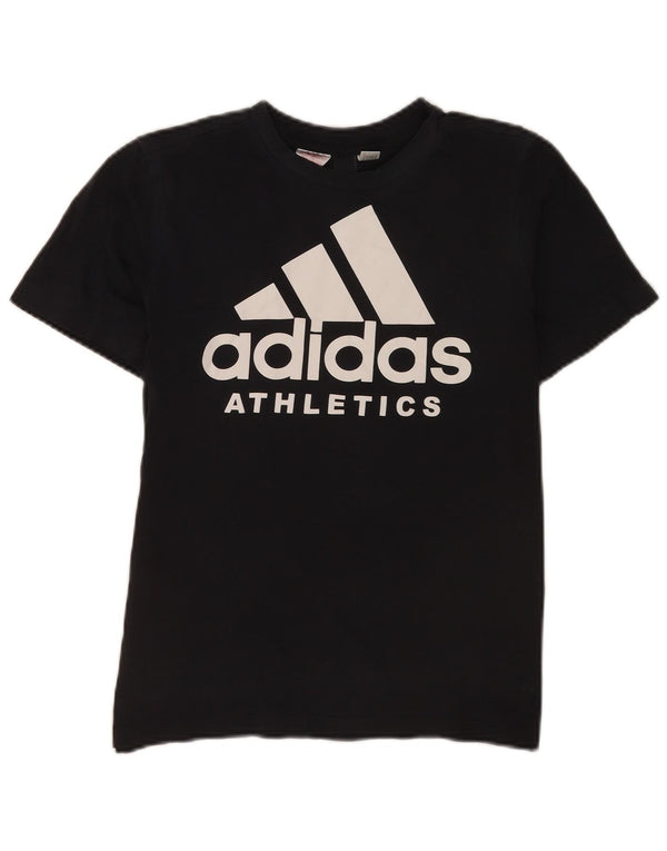 Adidas Dame Grafisk T-Shirt Top UK 8 Small Navy Blue Sports