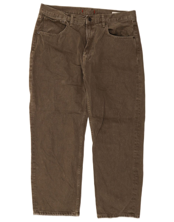 Zara Dame Straight Jeans EU 46 2XL W36 L26 Khaki