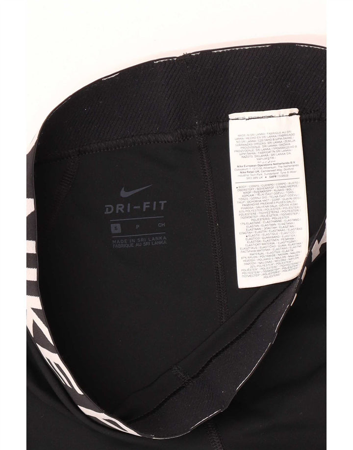 Nike Graphic Sports Shorts til kvinder UK 8 Small Black Polyester