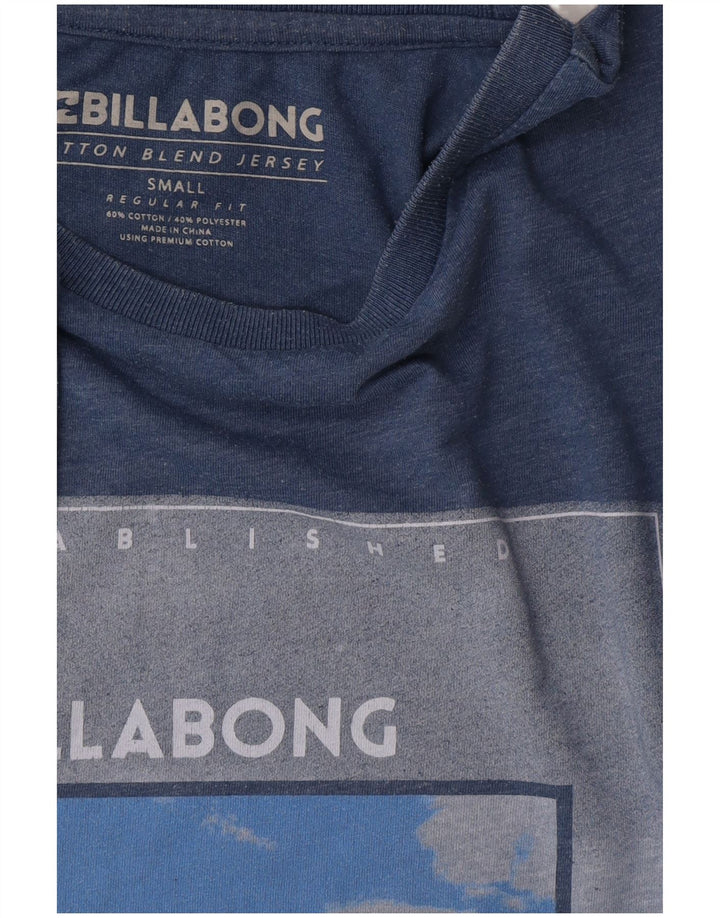 Billabong Herre Regular Fit Grafisk T-Shirt Top Lille Blå Bomuld