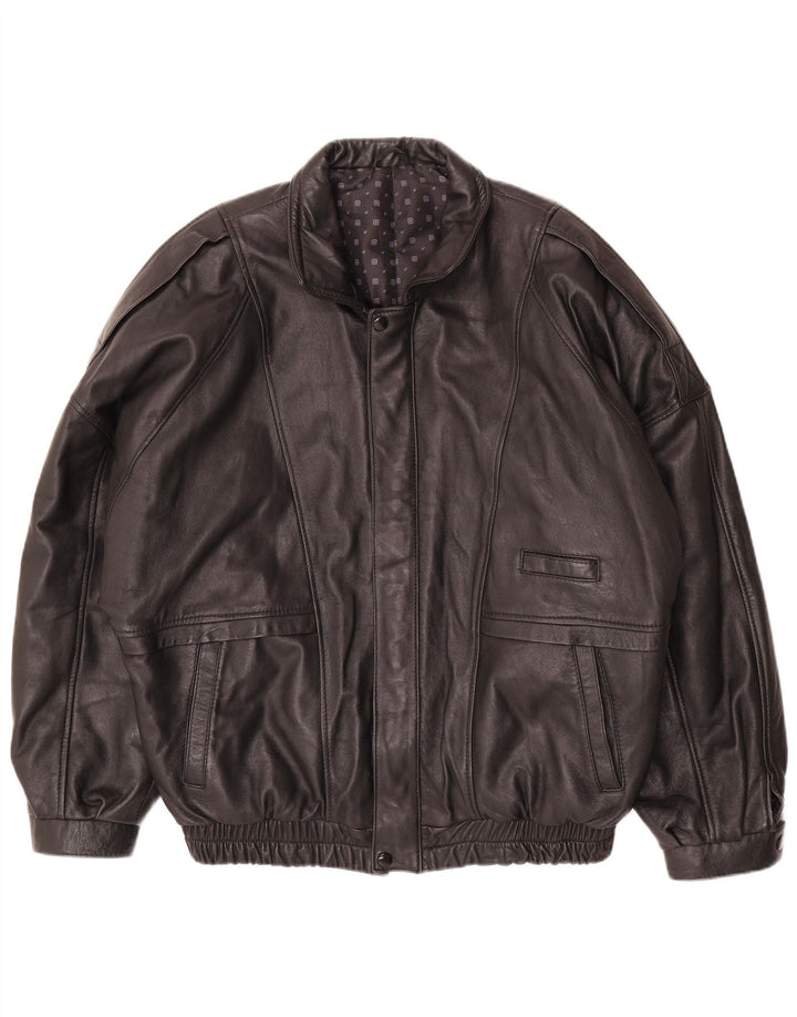 Vintage Herre Læderjakke EU 50 Large Sort