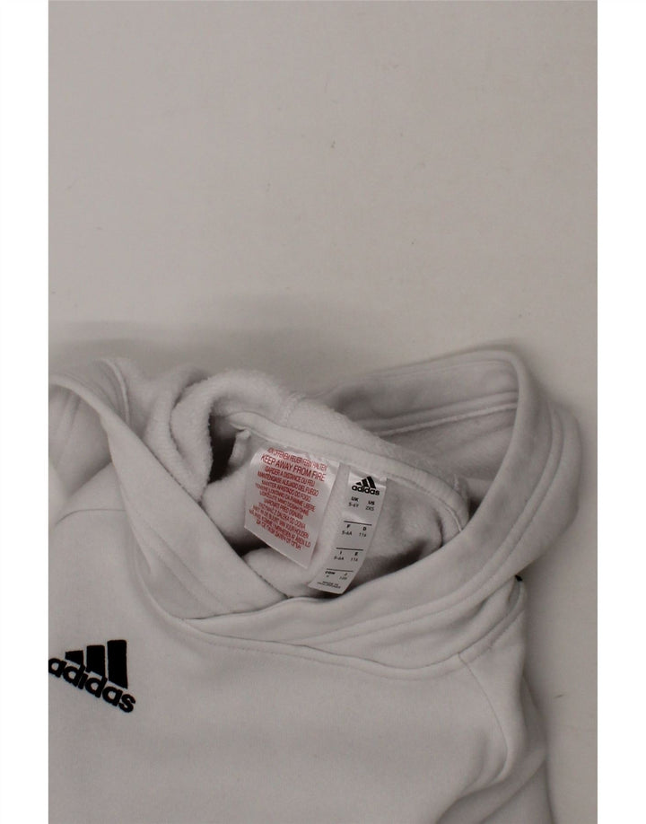 ADIDAS Boys Hoodie Jumper 5-6 Years  Grey Cotton Vintage Adidas and Second-Hand Adidas from Messina Hembry 