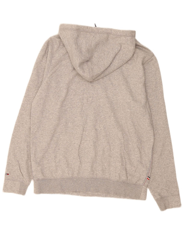 Tommy Hilfiger Mens Graphic Hoodie Jumper Large Grey Cotton
