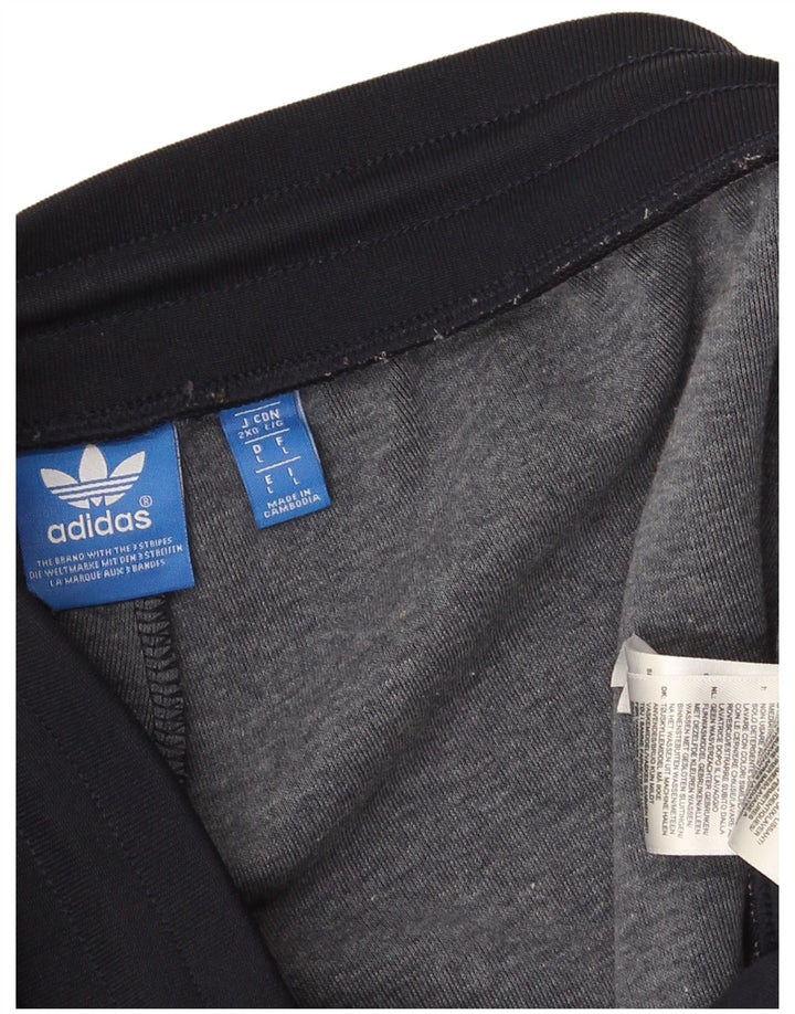Adidas Herre grafisk træningsdragt Bukser Joggers Large Navy Blue Polyester