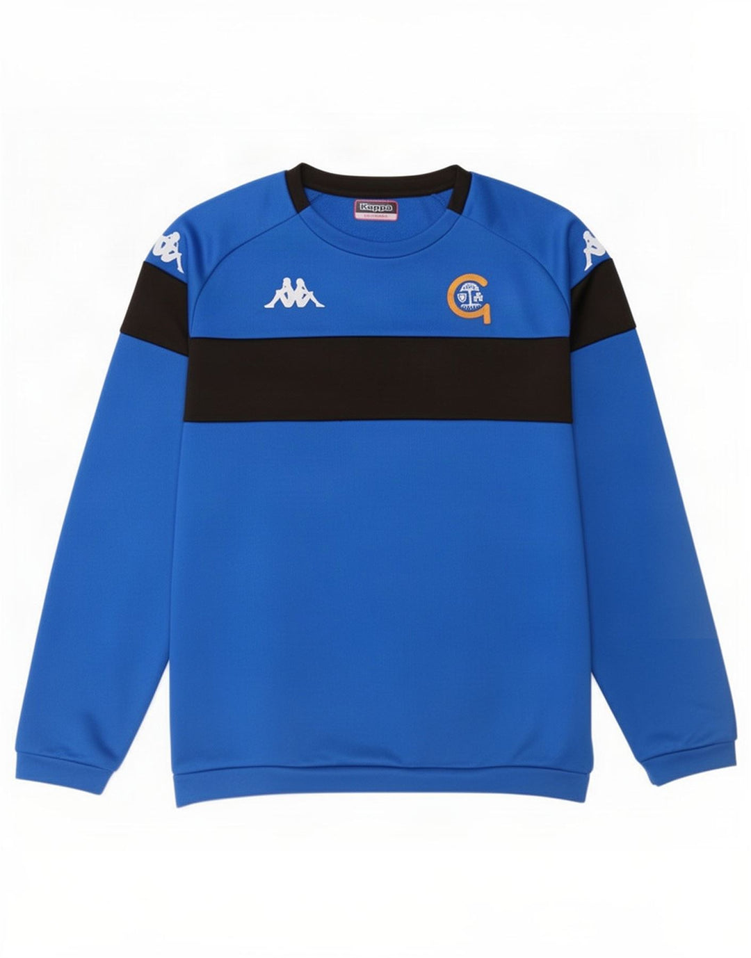 Kappa Herre Grafisk Sweatshirt Jumper 2XL Blå Colourblock Polyester