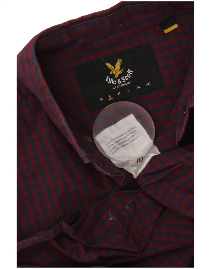 Lyle & Scott Herreskjorte Lille Burgundy Gingham Cotton