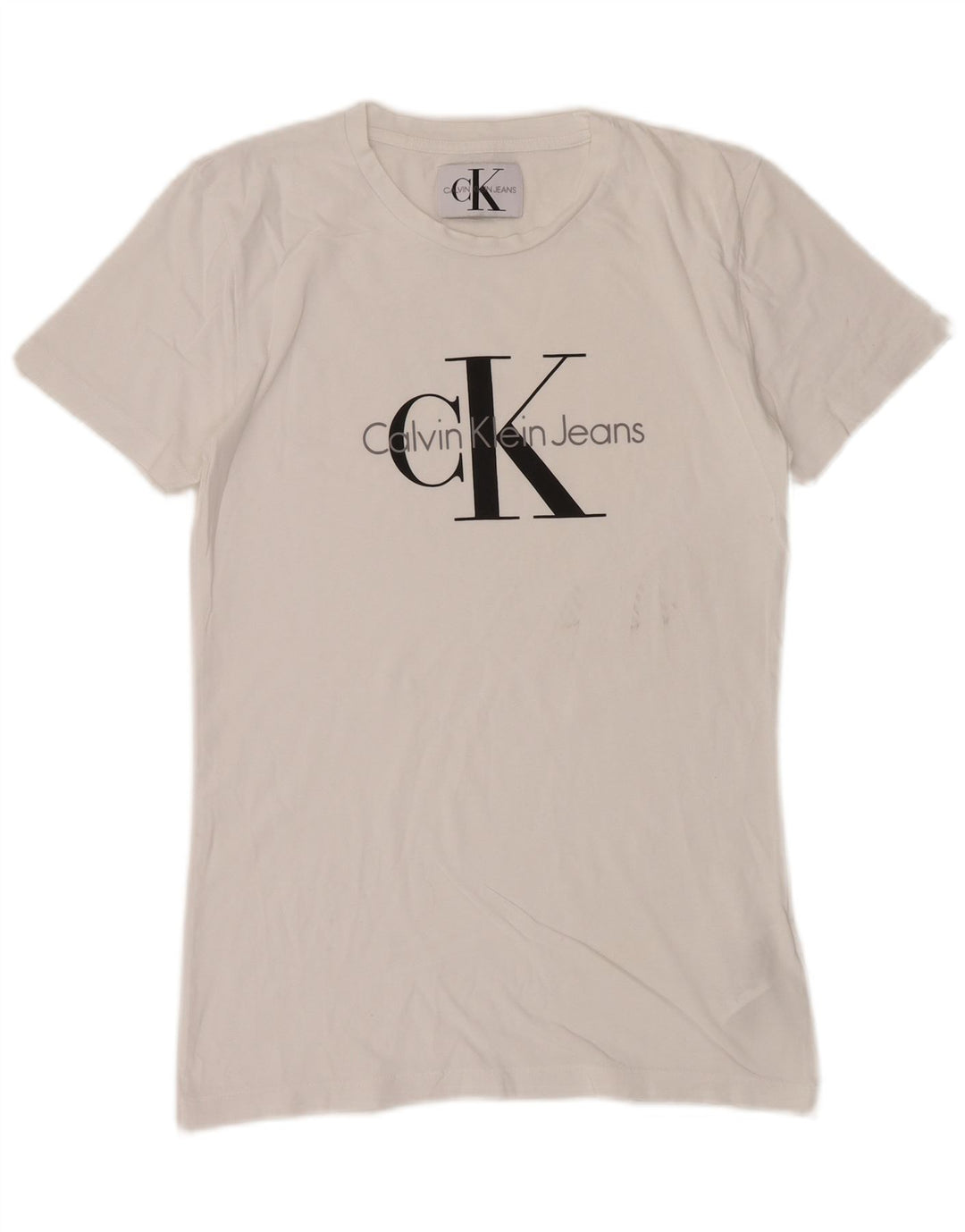 CALVIN KLEIN JEANS Grafisk T-shirt top til mænd Lille hvid bomuld