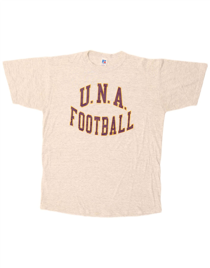 RUSSELL ATHLETIC Herre grafisk T-shirt Top XL Grå Bomuld