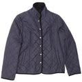 Jaeger Quiltet jakke til kvinder UK 14 Medium Navy Blue Polyester