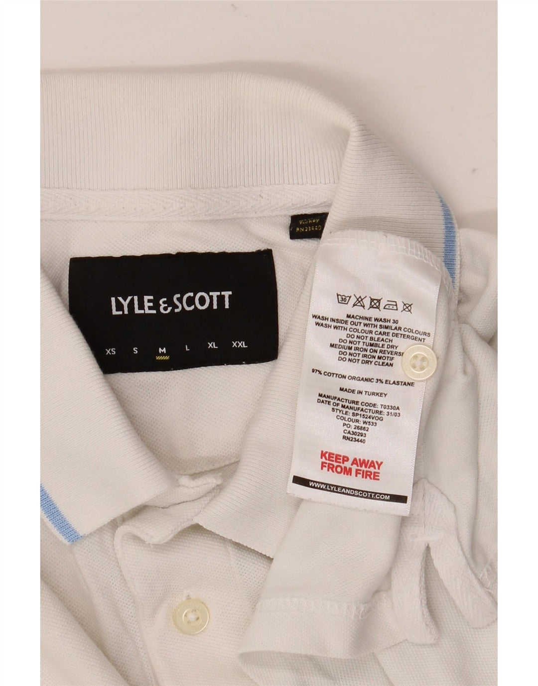 Lyle & Scott herre poloshirt Medium hvid bomuld
