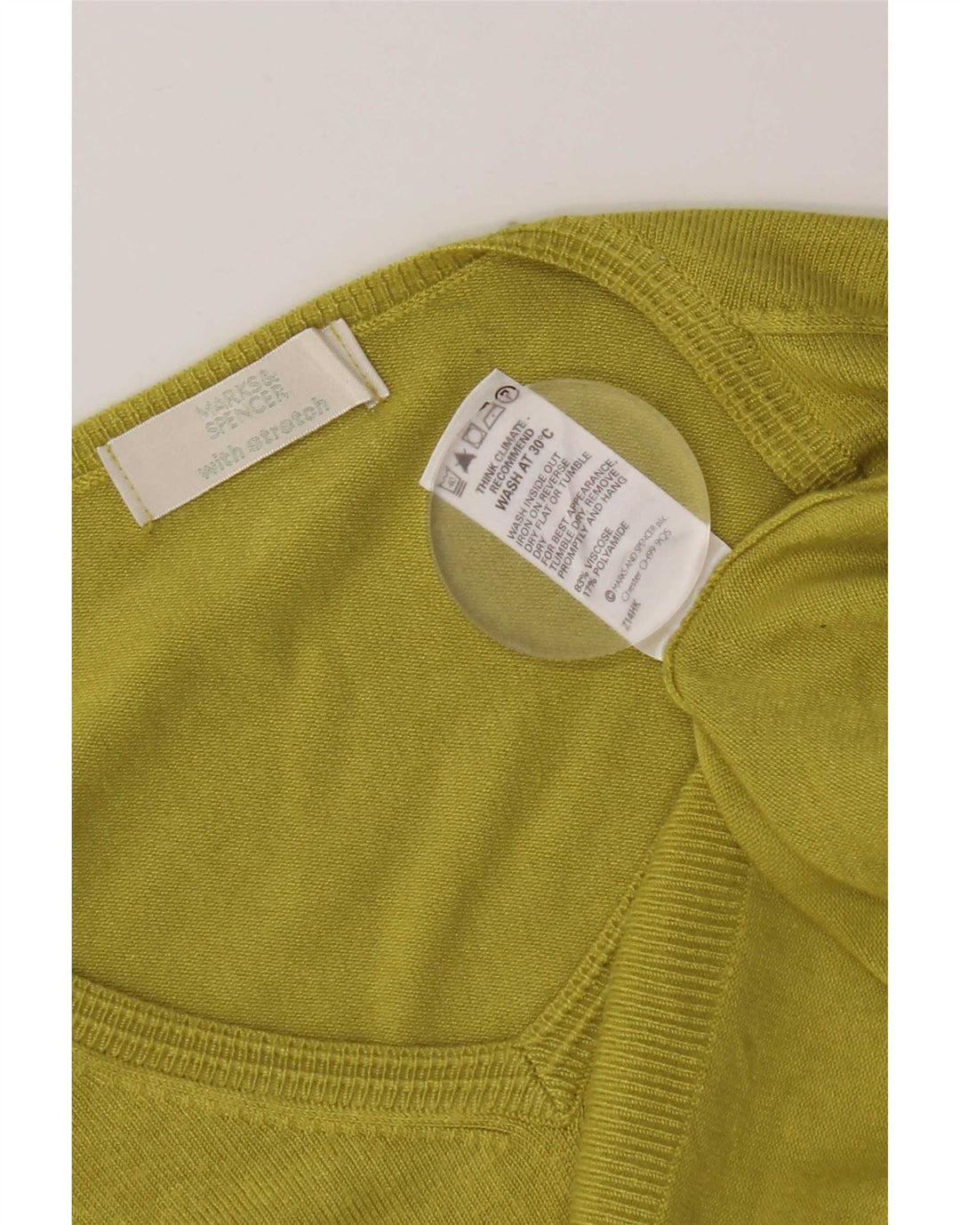 Marks & Spencer Womens Crop V-hals sweater UK 16 Large Green