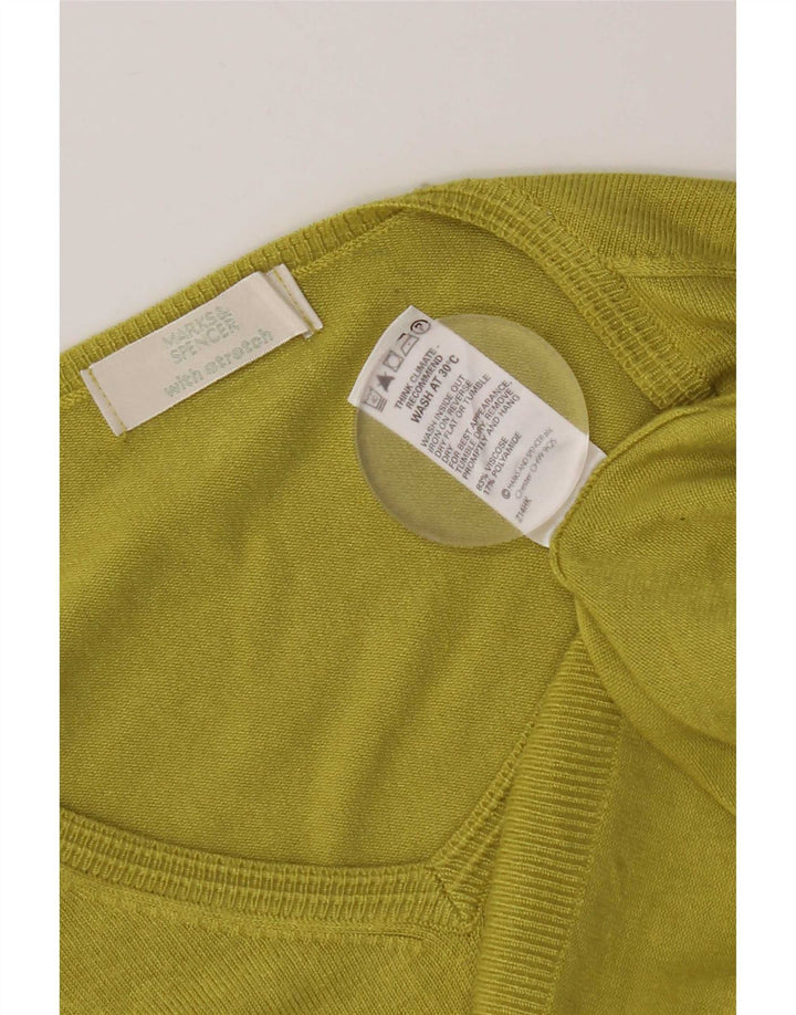 Marks & Spencer Womens Crop V-hals sweater UK 16 Large Green