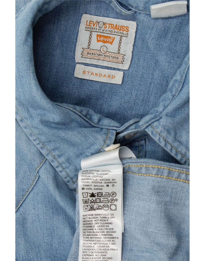 Levi's Herre Standard Fit denimskjorte Stor blå bomuld