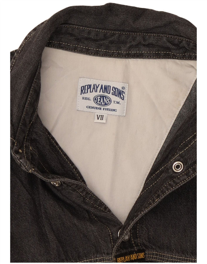 Replay Herre Denim Shirt Lille Grå Bomuld