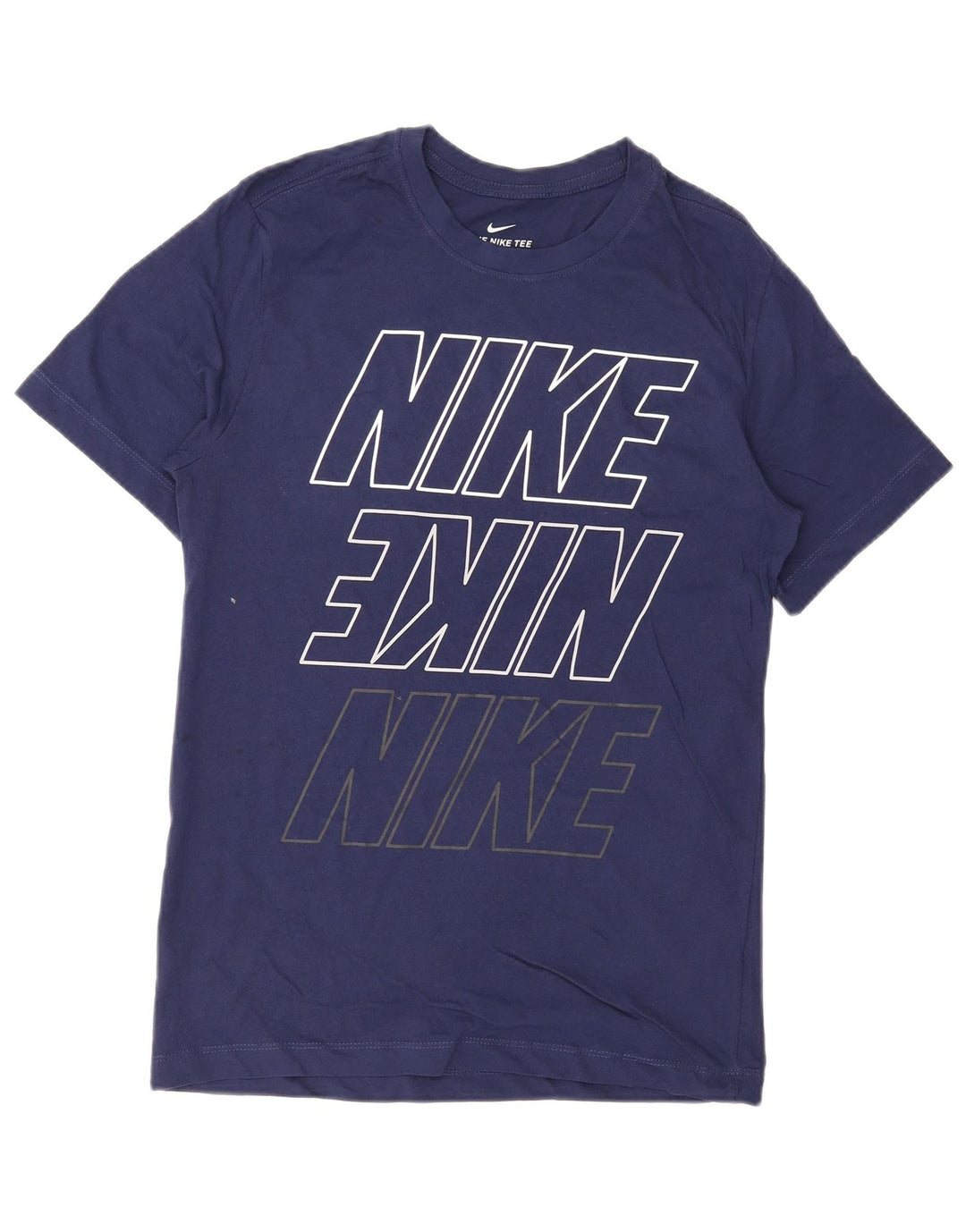 NIKE Grafisk T-shirt top til mænd, lille marineblå bomuld