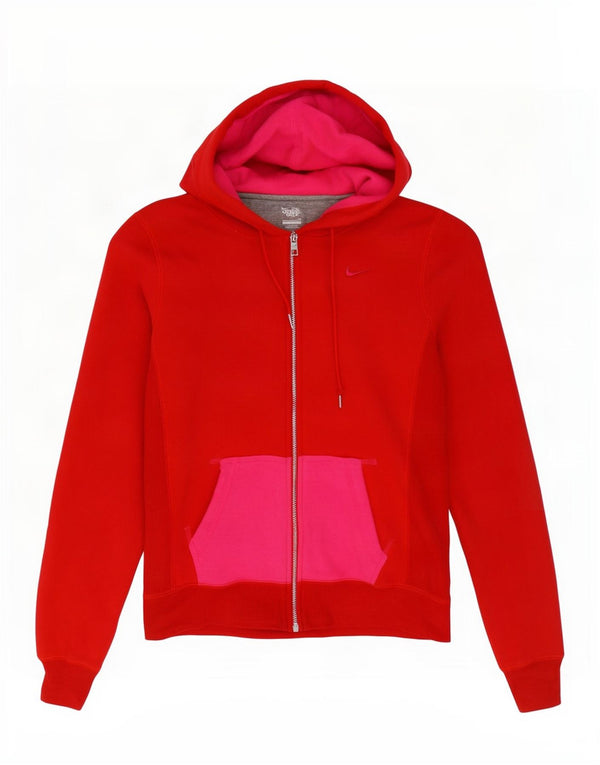 Nike Dame Oversized hættetrøje Sweater UK 10 Small Red Colourblock Bomuld
