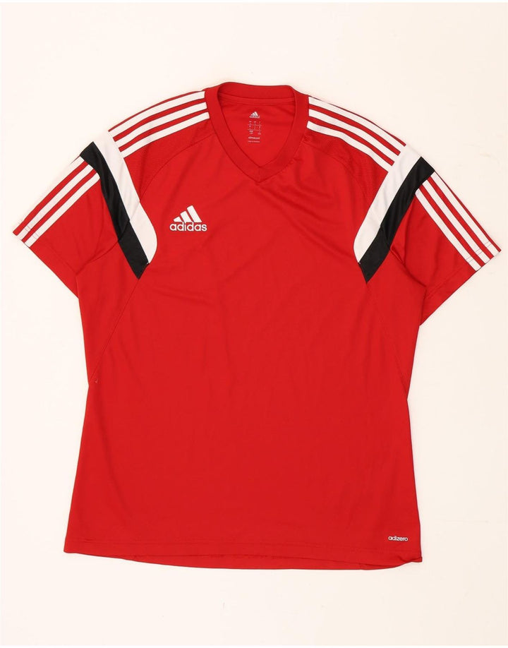 Adidas Herre Climacool T-Shirt Top Stor Rød Colourblock Polyester