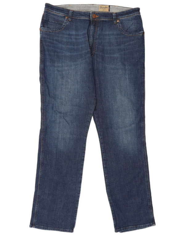 Wrangler Herre Texas Straight Jeans W40 L34 Blå Bomuld